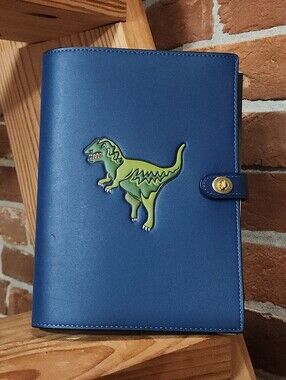 Coach Blue Leather Notebook With Rexy